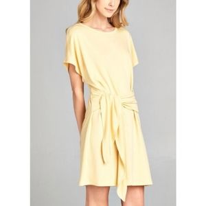 Yellow Wrap Shirt Dress